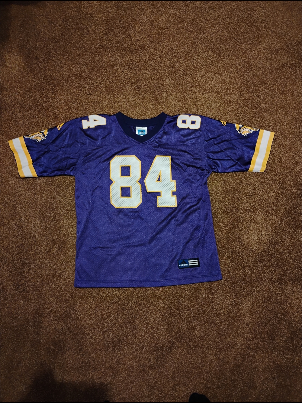 Moss Purple Kids Football Jersey with Gold & White Accents
